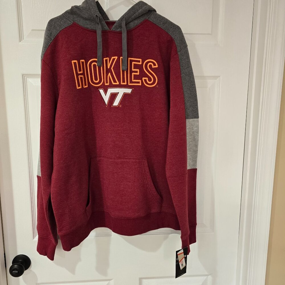 Virginia Tech Men's Captivating Pullover Hoodie Embroidered Maroon Gray XL NWT‎